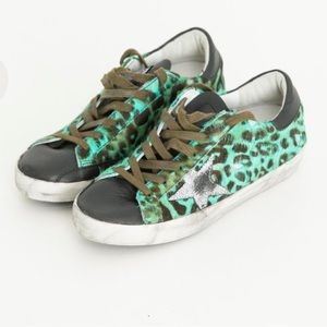 Golden Goose Emerald Leopard/Silver superstars size 41